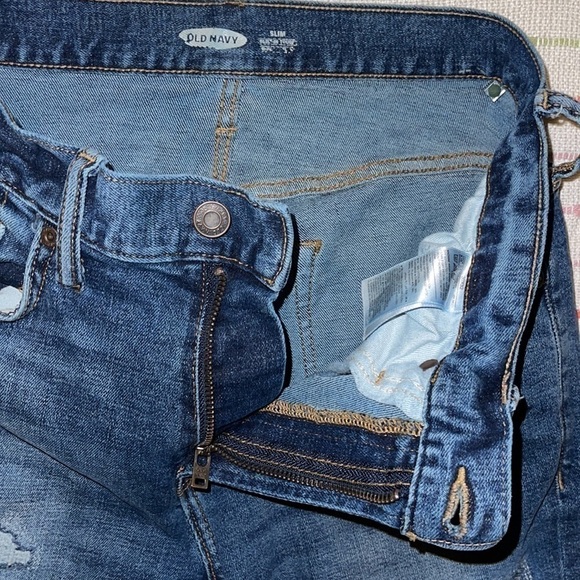 ❗️🎉HOST PICK❗️Old Navy Flex Slim Fit Plaid Ted Patch Distressed Jeans - Picture 8 of 9